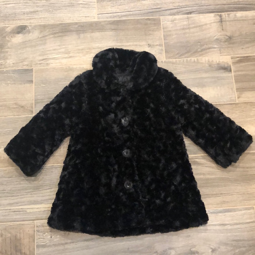 Calvin Klein black fur coat